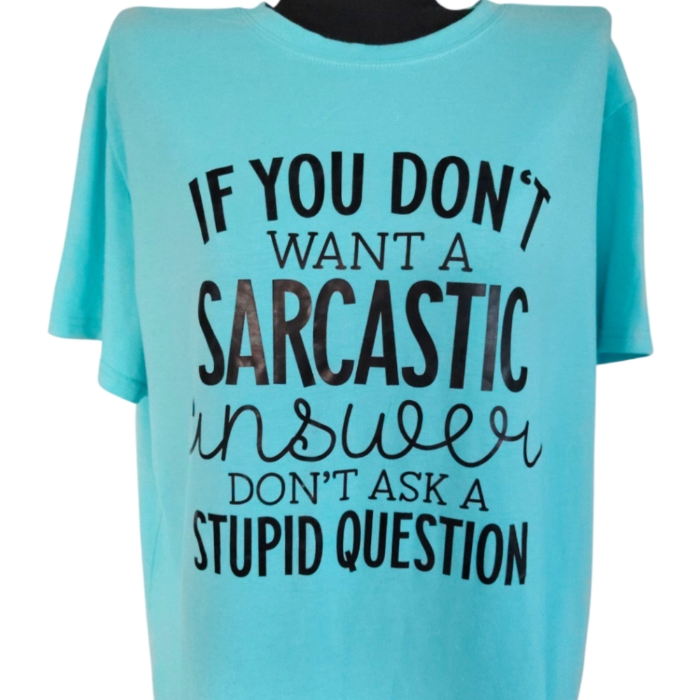 5/$25 Aqua Blue Graphic T-Shirt